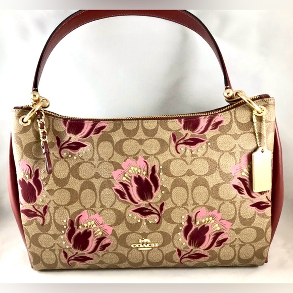 RARE LIKE NEW Coach Mia Shoulder Bag Desert 🌷 Tulip Purses Bag Womens Designer - Picture 8 of 8